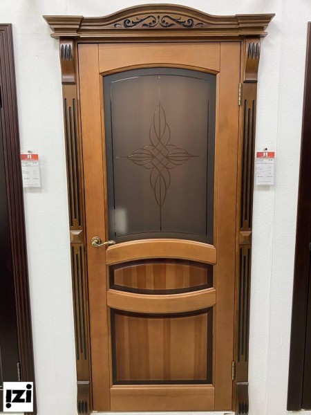 Межкомнатные двери массив сосны Виктория ирокко морение (тонировка) светлая (погонаж обычный) ДГ