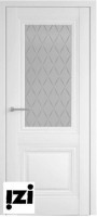 Межкомнатные двери Полотно глухое Vinyl Спарта-2 белый стекло мателюкс "Лорд серый"