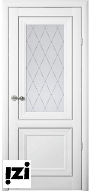Межкомнатные двери Полотно остекленное Vinyl Прадо белый стекло мателюкс "Гранд" молдинг серебро