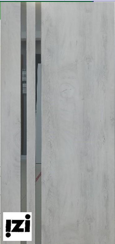 Межкомнатные двери СВ2 Каштан  Дымчатый вставка зеркало графит