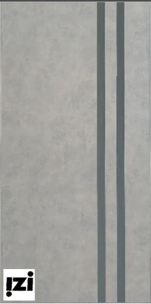 Межкомнатные двери СВ2 Бетон Серый Зеркало графит.алюминиевая кромка