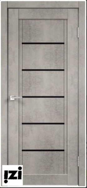 Межкомнатные двери Дверь Schlager Paris, лофт светлый (ПОС, лакобель черное, 2000мм, 40мм, экошпон, лофт светлый)