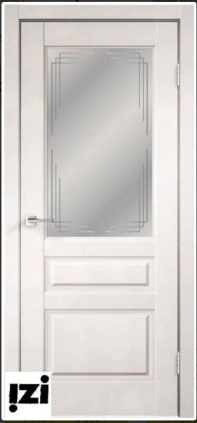 Межкомнатные двери Дверь VILLA 3V эмалит белый ПОС, грани мателюкс, 2000мм, 40мм, экошпон, эмалит белый)