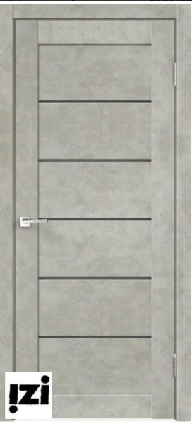 Межкомнатные двери Дверь LOFT 1 бетон светлый ПОС, мателюкс графит, 2000мм, 38мм, экошпон, бетон светлый)