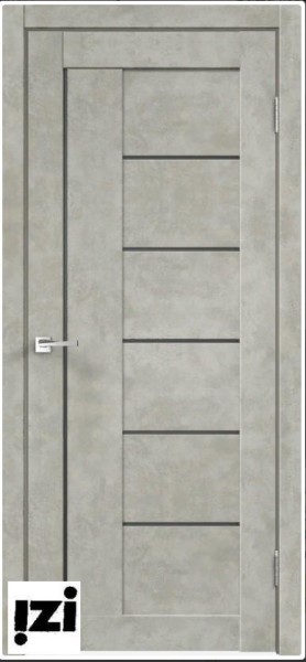 Межкомнатные двери Дверь Дверь LOFT 3 бетон светлый ПОС, мателюкс графит, 2000мм, 38мм, экошпон, бетон светлый)