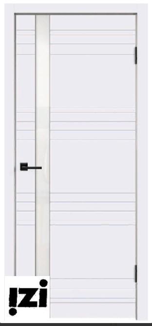 Межкомнатные двери Дверь Scandi N Z1, белый RAL 9003 ПОС, лакобель белое, 2000мм, 40мм, эмаль, белый)