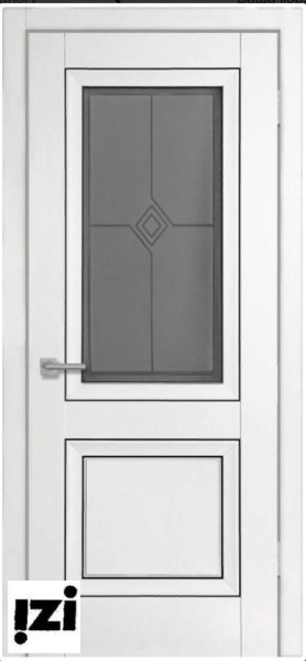 Межкомнатные двери Дверь Бета ПО/Графит, Винил белый ПО, графит, 2000мм, 38мм, Soft-touch, белый)