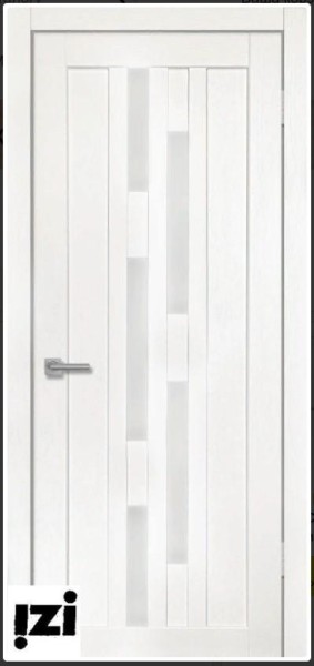 Межкомнатные двери Дверь Рада М Ясень белый ПОС, сатинат, 2000мм, 38мм, ПВХ, белый)