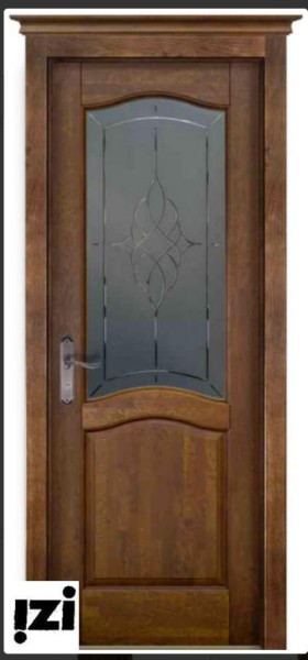 Межкомнатные двери Двери ОКА Массив ольхи ЗАКАЗНАЯ Дверь Лео АНТИЧНЫЙ ОРЕХ ПОС, 2000мм, 40мм, натуральный массив ольхи, античный орех)