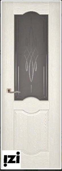 Межкомнатные двери Дверь ЗАКАЗНЫЕ  Дверь Феррара структур. СЛОНОВАЯ КОСТЬ ПГ, 2000мм, 40мм, натуральный массив сосны структурир., слоновая кость)