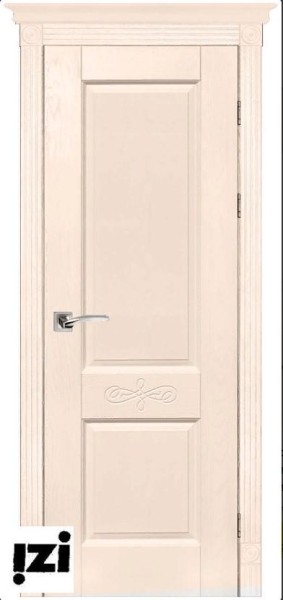 Межкомнатные двери ЗАКАЗНАЯ  Дверь Классика № 4 структ. КРЕМ  ПГ, 2000мм, 40мм, массив дуба DSW структурир., крем)