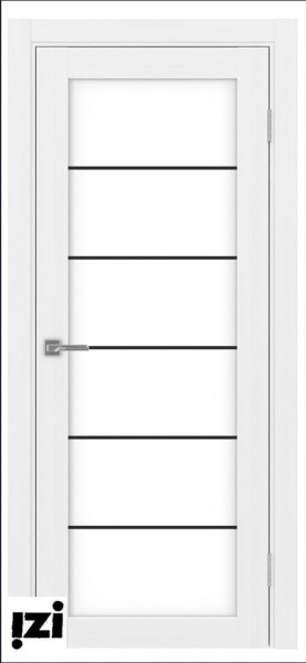 Межкомнатные двери ОПТИМА ПОРТА 501.2 АСС SB с алюминиевым вставками, белая лакобель белый лед серия турин