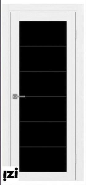 Межкомнатные двери ОПТИМА ПОРТА 501.2 АСС SB с алюминиевым вставками, черная лакобель белый лед серия турин
