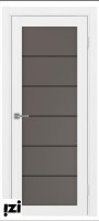 Межкомнатные двери ОПТИМА ПОРТА 501.2 АСС SB с алюминиевым вставками, мателюкс  белый лед серия турин