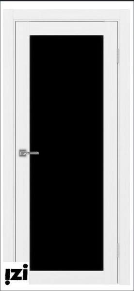 Межкомнатные двери ОПТИМА ПОРТА 501.2 черная лакобель стекло   белый лед серия турин