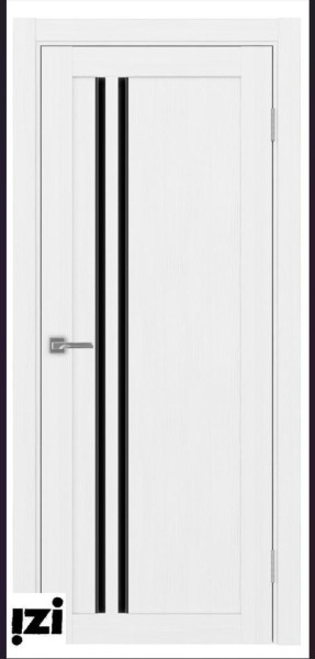 Межкомнатные двери ОПТИМА ПОРТА 525АПС лакобель черная молдинг алюминиевый ПО   лед серия турин