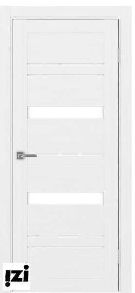 Межкомнатные двери ОПТИМА ПОРТА 562 лакобель белая стекло ПО   лед серия турин