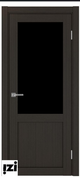 Межкомнатные двери ОПТИМА ПОРТА 502.21 черная лакобель венге  со стеклом ПО   лед серия турин
