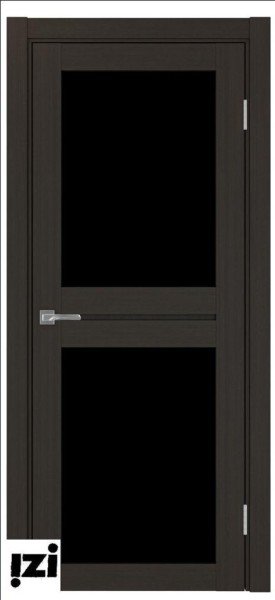 Межкомнатные двери ОПТИМА ПОРТА 520.212 лакобель черная стекло ПО  венге серия турин