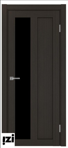 Межкомнатные двери ОПТИМА ПОРТА 521.21 лакобель черная стекло ПО  венге серия турин