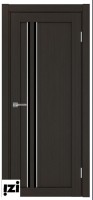 Межкомнатные двери ОПТИМА ПОРТА 525АПС SB черная лакобель  стекло вставка алюминиевая венге  серия турин