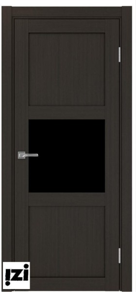 Межкомнатные двери ОПТИМА ПОРТА 530.121 черная лакобель стекло венге  серия турин
