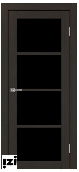 Межкомнатные двери ОПТИМА ПОРТА 540 лакобель черная стекло венге  серия турин