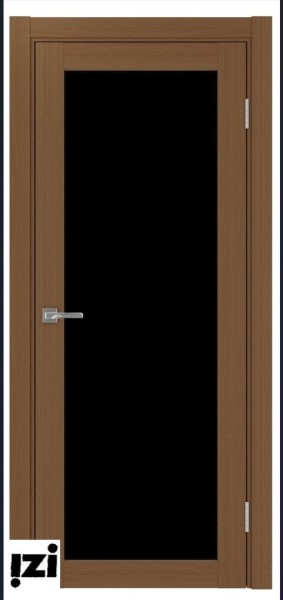 Межкомнатные двери ОПТИМА ПОРТА 501.2 лакобель черная  стекло орех  серия турин