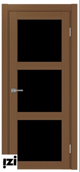 Межкомнатные двери ОПТИМА ПОРТА 530.222  лакобель черная стекло орех серия турин
