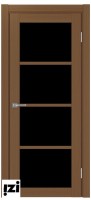 Межкомнатные двери ОПТИМА ПОРТА 540 черная лакобель стекло орех серия турин