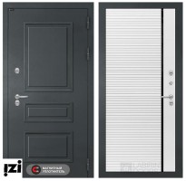 Входные двери ЛАБИРИНТ ТЕРМОРАЗРЫВ Входная дверь Атлантик 22 - Белый софт, черная вставка