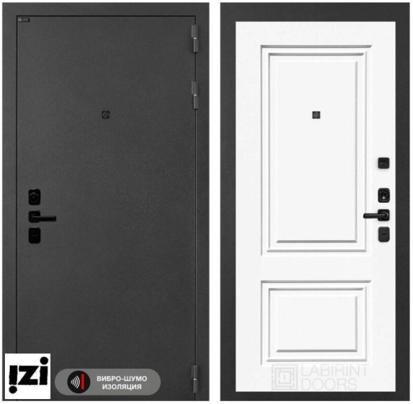 Входные двери ЛАБИРИНТ Вибро шумопоглощающая дверь Входная дверь ACUSTIC 26 - Эмаль RAL 9003