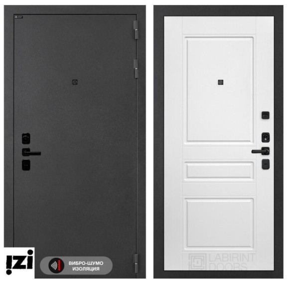Входные двери ЛАБИРИНТ Вибро шумопоглощающая дверь Входная дверь ACUSTIC 03 - Белый софт