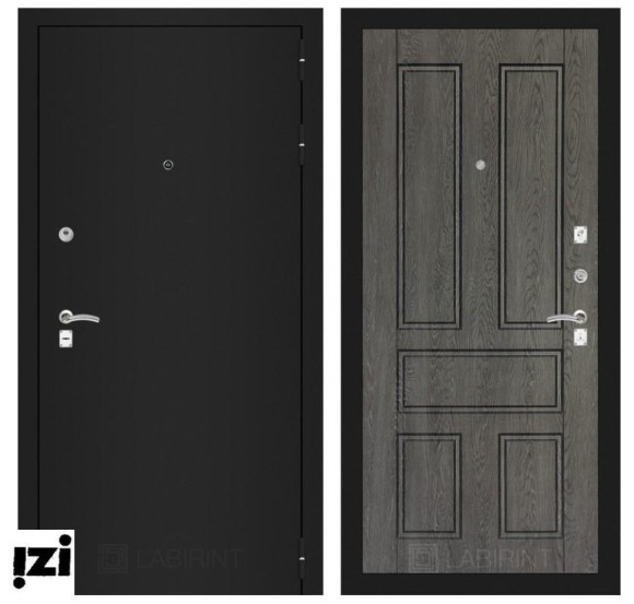 Входные двери ЛАБИРИНТ Входная дверь CLASSIC шагрень черная 10 - Дуб филадельфия графит