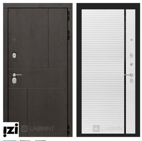 Входные двери ЛАБИРИНТ Входная дверь URBAN 22 - Белый софт, черная вставка