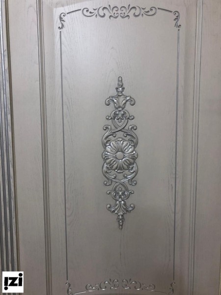 Межкомнатные двери ЮГА шпон фрезерованный ИЗАБЕЛЛА   Шпон 9001 патина янтарь/серебро