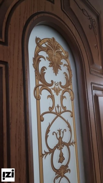 Межкомнатные двери ЮГА шпон фрезерованный АСКОНА  Шпон 9001 патина янтарь
