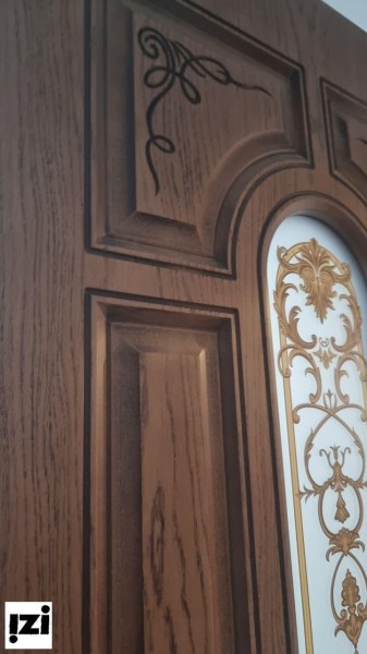 Межкомнатные двери ЮГА шпон фрезерованный АСКОНА  Шпон 9001 патина янтарь