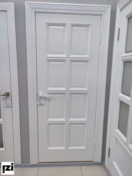 Межкомнатные двери ЮГА Багетные двери. МОДЕЛЬ 118  МАССИВ Белая эмаль 9003 ДО