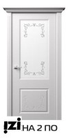 Межкомнатные двери ЛОРД Коллекция  GENEVA модель Вена 2 Сатинат белый+заливной витраж/прозрачный лак