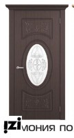 Межкомнатные двери ЛОРД Коллекция  GENEVA модель Гармония  Сатинат белый+заливной витраж/прозрачный лак