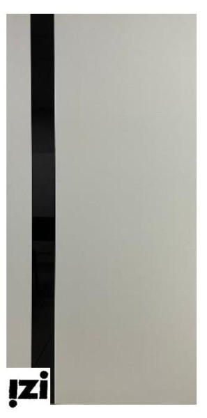 Межкомнатные двери W-2/6 графит софт-Н стекло черное ДО