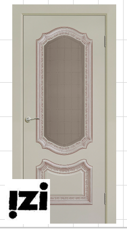 Межкомнатные двери от производителя СЮИТА В2 эмаль шампань/розовое золото стекло Узор 5