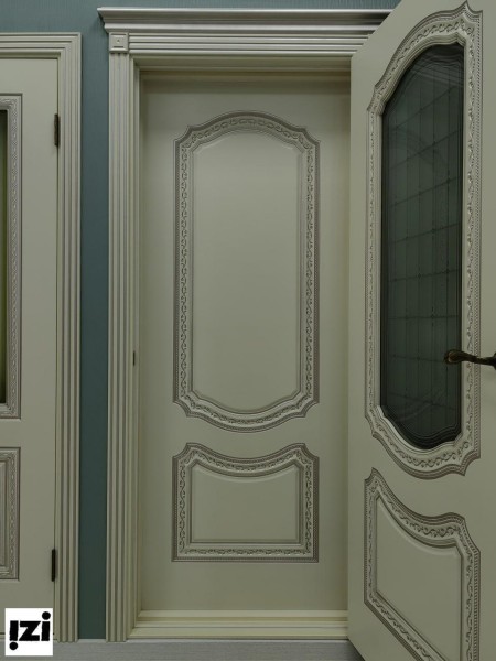 Межкомнатные двери от производителя СЮИТА В2 эмаль шампань/розовое золото стекло Узор 5