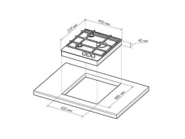 Газовая варочная поверхность GVG 431 BL Черный